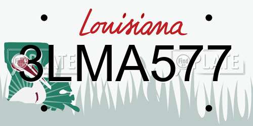 3LMA577 Louisiana License Plate