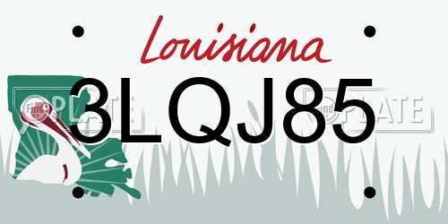 3LQJ85 Louisiana License Plate