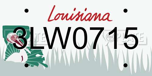 3LW0715 Louisiana License Plate