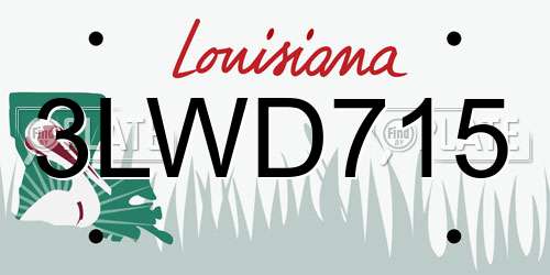 3LWD715 Louisiana License Plate