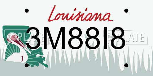 3M88I8 Louisiana License Plate