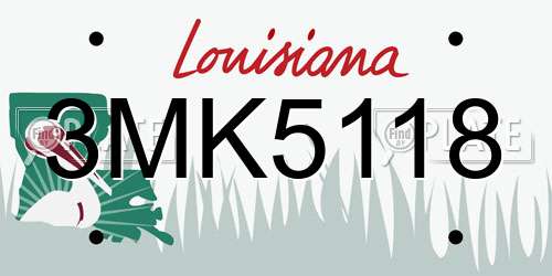 3MK5118 Louisiana License Plate