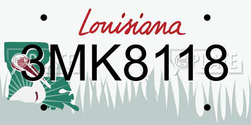 3MK8118 Louisiana License Plate