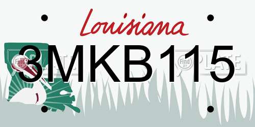 3MKB115 Louisiana License Plate