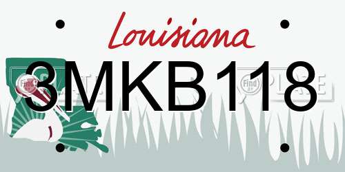 3MKB118 Louisiana License Plate