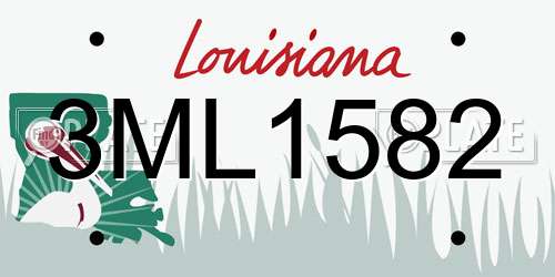3ML1582 Louisiana License Plate