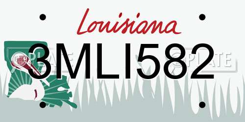 3MLI582 Louisiana License Plate