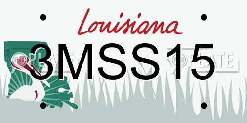 3MSS15 Louisiana License Plate