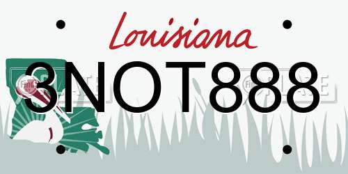 3NOT888 Louisiana License Plate