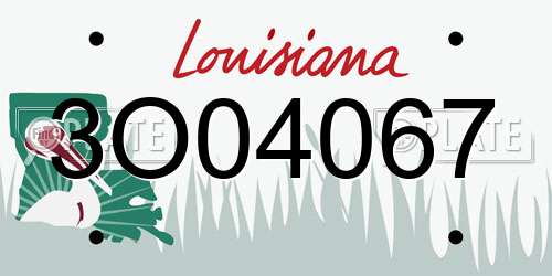 3O04067 Louisiana License Plate