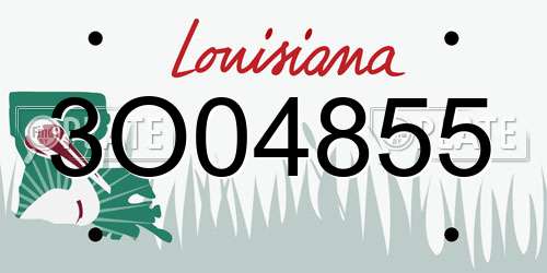 3O04855 Louisiana License Plate