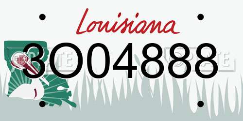 3O04888 Louisiana License Plate