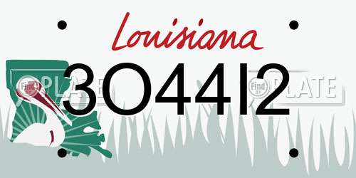 3O44I2 Louisiana License Plate