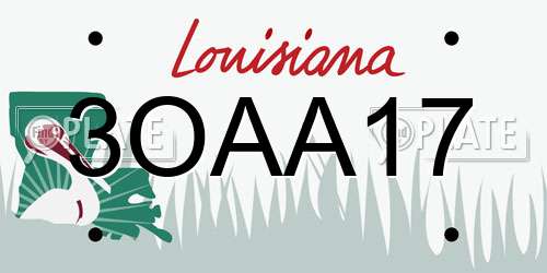 3OAA17 Louisiana License Plate