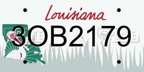 3OB2179 Louisiana License Plate
