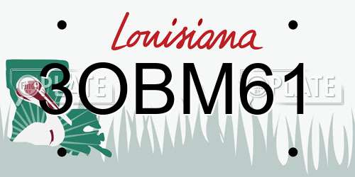 3OBM61 Louisiana License Plate