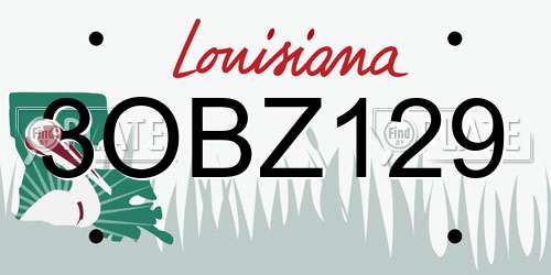 3OBZ129 Louisiana License Plate