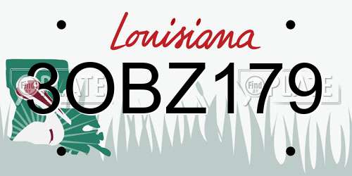 3OBZ179 Louisiana License Plate