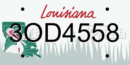 3OD4558 Louisiana License Plate