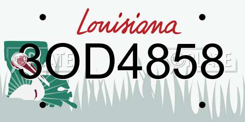 3OD4858 Louisiana License Plate