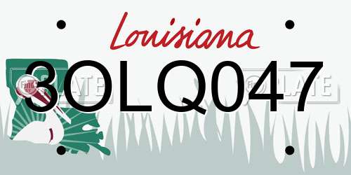 3OLQ047 Louisiana License Plate