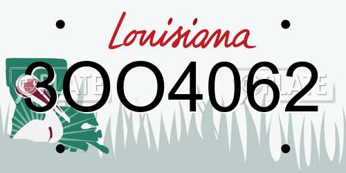 3OO4062 Louisiana License Plate
