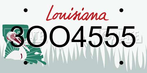 3OO4555 Louisiana License Plate