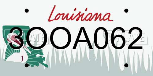 3OOA062 Louisiana License Plate