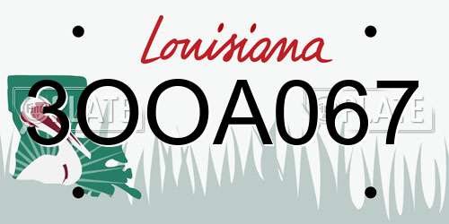 3OOA067 Louisiana License Plate