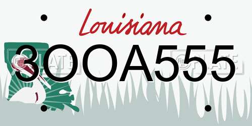 3OOA555 Louisiana License Plate