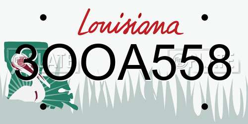 3OOA558 Louisiana License Plate