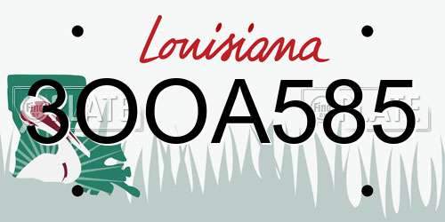 3OOA585 Louisiana License Plate