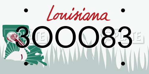3OOO83 Louisiana License Plate