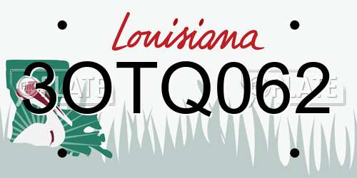 3OTQ062 Louisiana License Plate