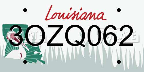 3OZQ062 Louisiana License Plate