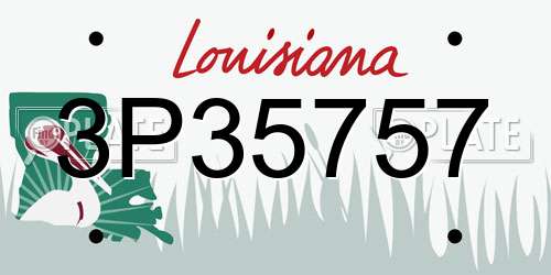 3P35757 Louisiana License Plate