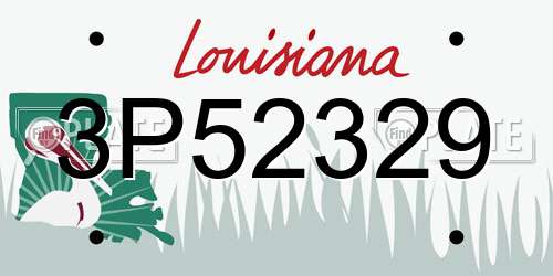 3P52329 Louisiana License Plate