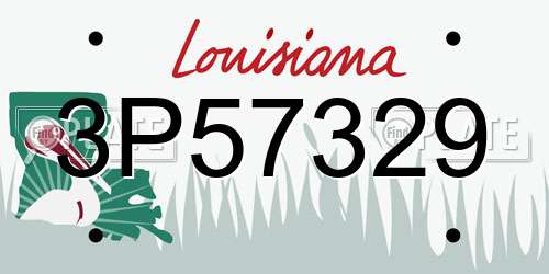 3P57329 Louisiana License Plate