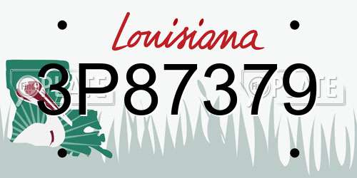 3P87379 Louisiana License Plate
