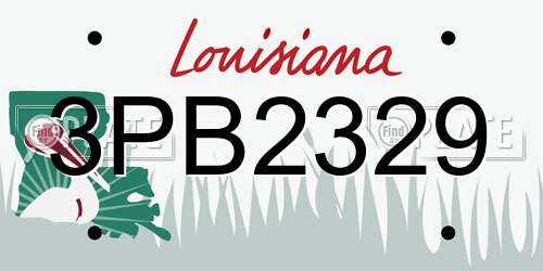 3PB2329 Louisiana License Plate