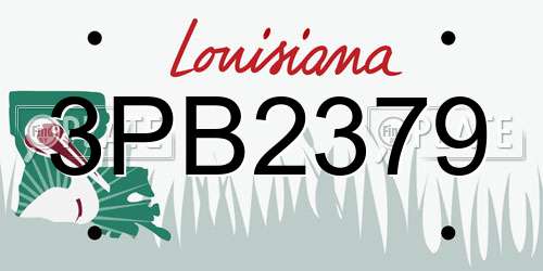 3PB2379 Louisiana License Plate