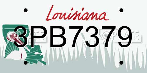 3PB7379 Louisiana License Plate