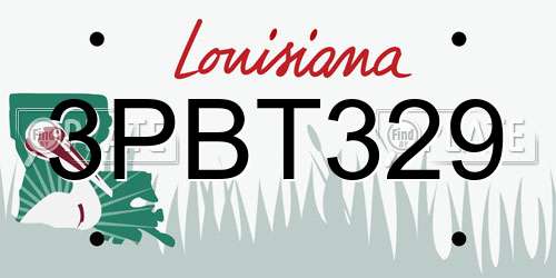 3PBT329 Louisiana License Plate