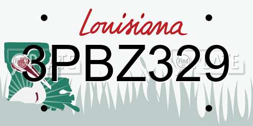 3PBZ329 Louisiana License Plate