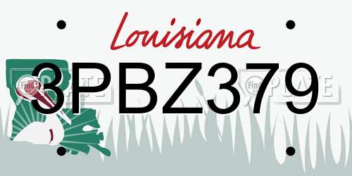 3PBZ379 Louisiana License Plate