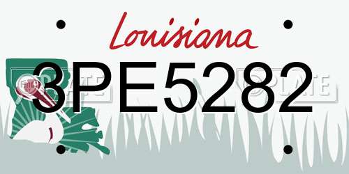 3PE5282 Louisiana License Plate