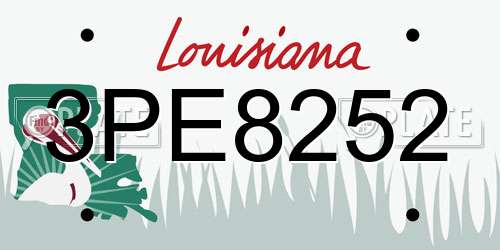 3PE8252 Louisiana License Plate