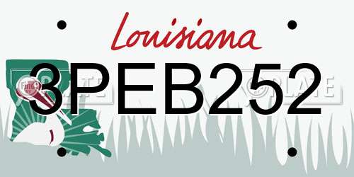 3PEB252 Louisiana License Plate