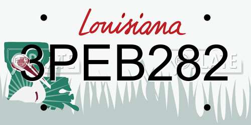 3PEB282 Louisiana License Plate