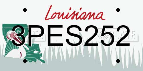 3PES252 Louisiana License Plate